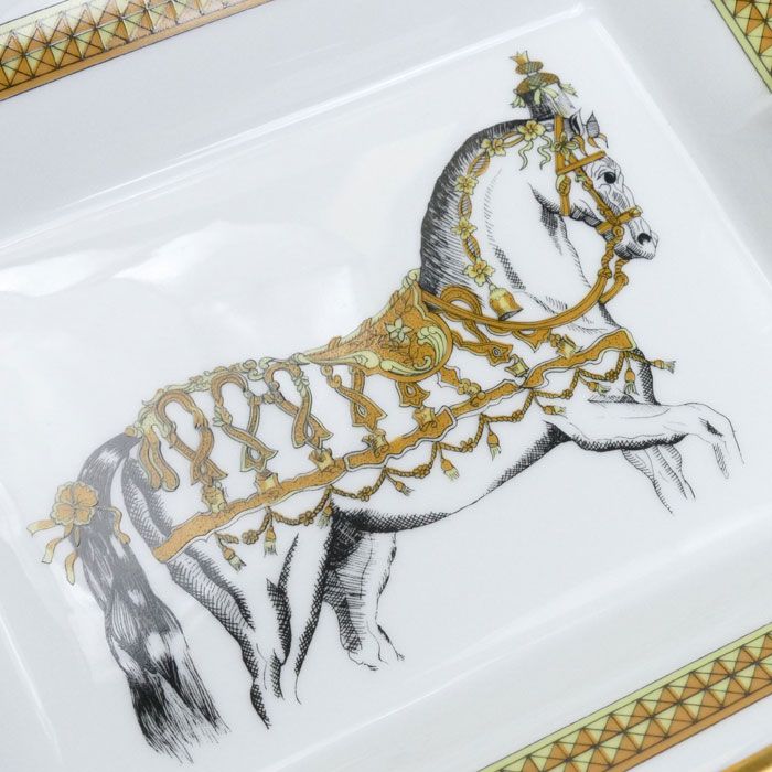 HERMES エルメス ホース アッシュトレイ 灰皿 マルチカラー ホワイト