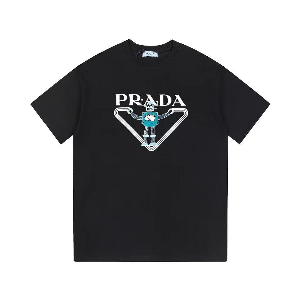 新品 PRADA プラダカップルゆったり半袖Tシャツ 、男女共通です  XS-L