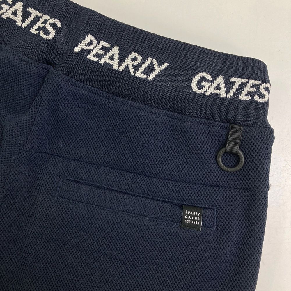 サイズ：1 PEARLY GATES パーリーゲイツ  ダブルラッセル ジョガーパンツ ロゴ  ネイビー系 [240101480697] ゴルフウェア レディース ストスト サイズ：1 PEARLY GATES パーリーゲイツ ダブルラッセル