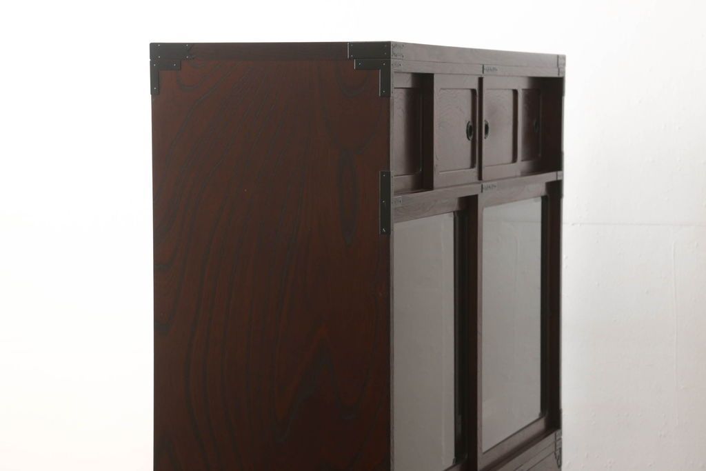 ☆事前問合せ必須☆ 茶箪笥 中古 美品 仙台箪笥 茶棚 食器棚 収納棚