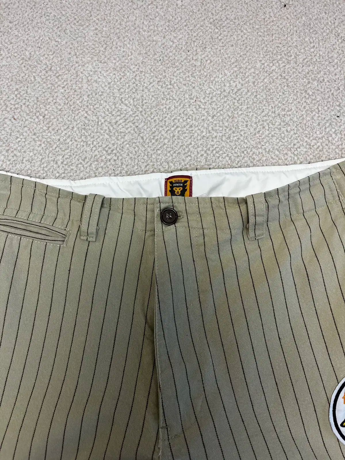 Cushman〈ワイドストライプワークパンツ 縦縞 囚人 プリズナー W36