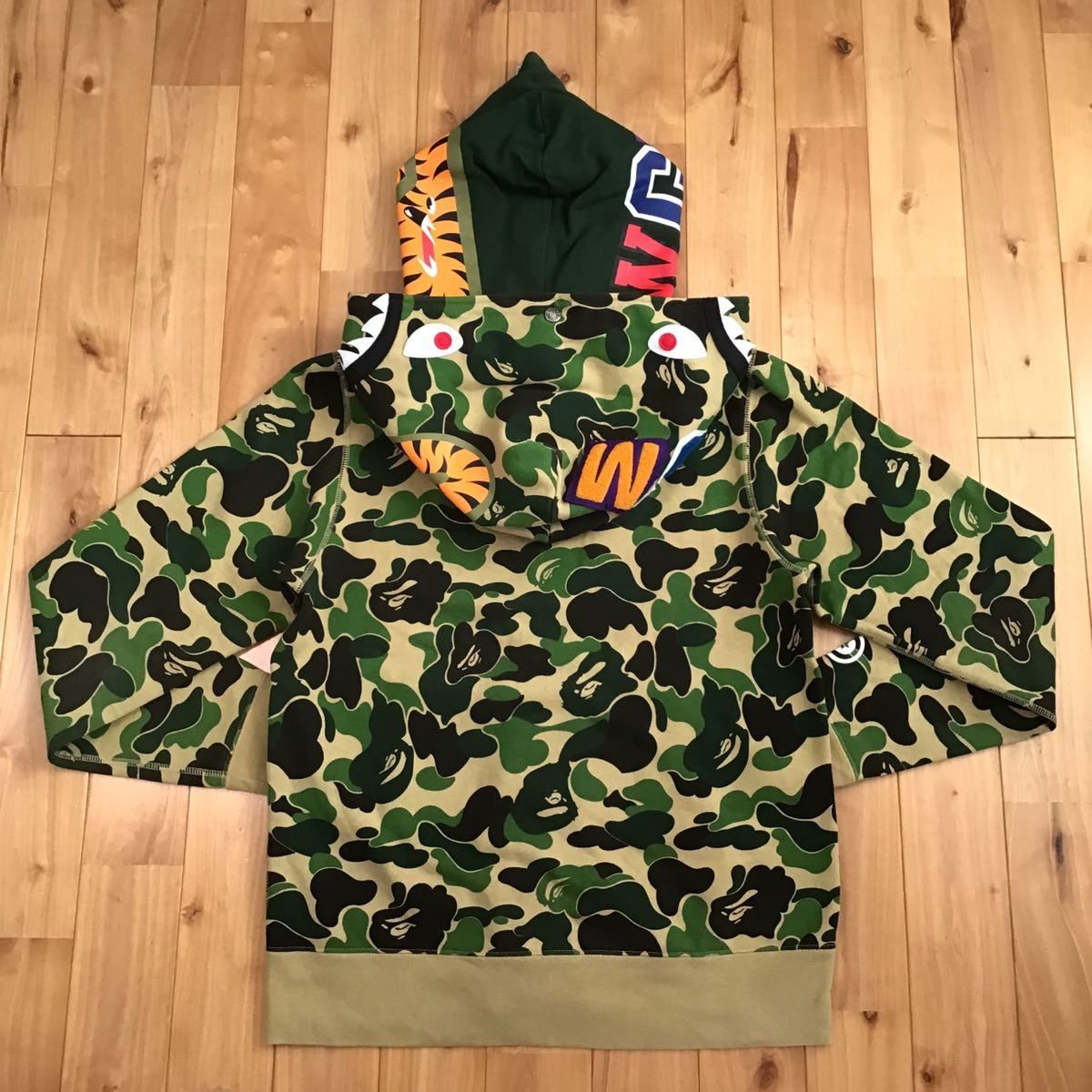 ★激レア APE abc camo green シャークパーカー XL パーカートップス