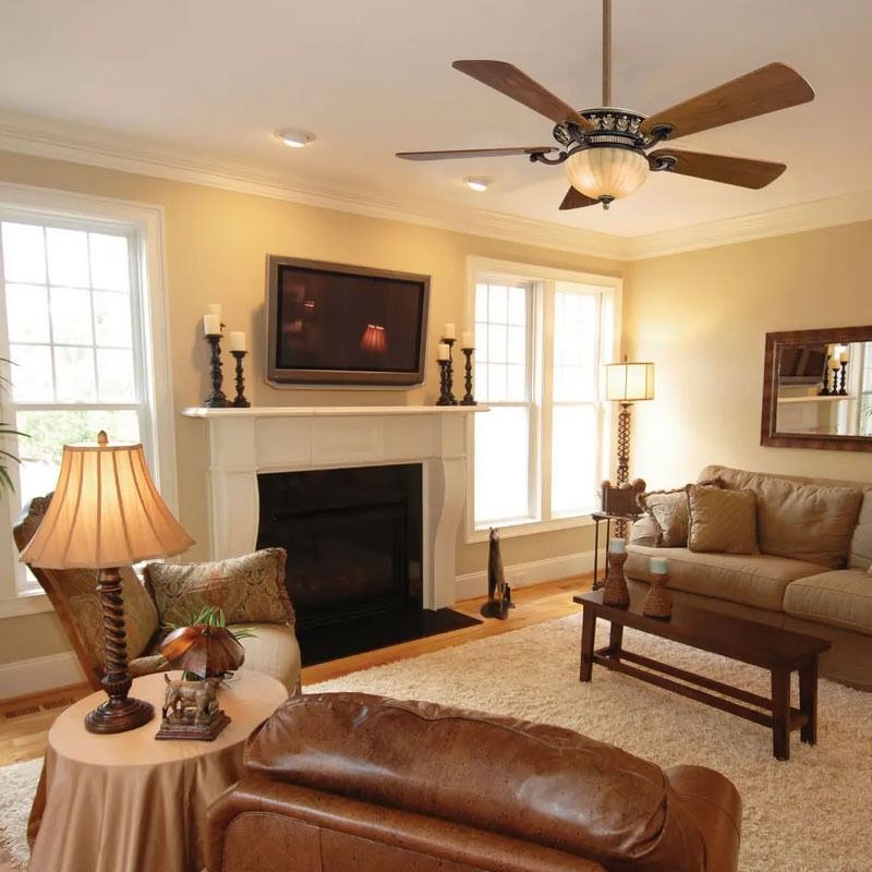 ボルテラ5灯シーリングファン照明（ベルカロウォールナット）｜照明