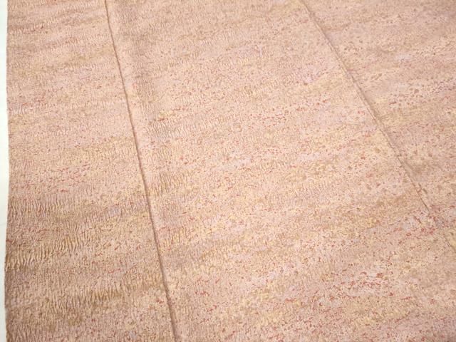 平和屋着物○野の陶人 加藤唐九郎 陶彩染 膨れ織り 小紋 霞文 反端付き