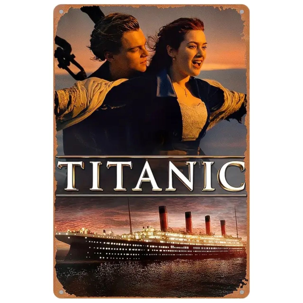870】新品 レトロ ブリキ看板 ☆ TITANIC ☆ タイタニック 映画 