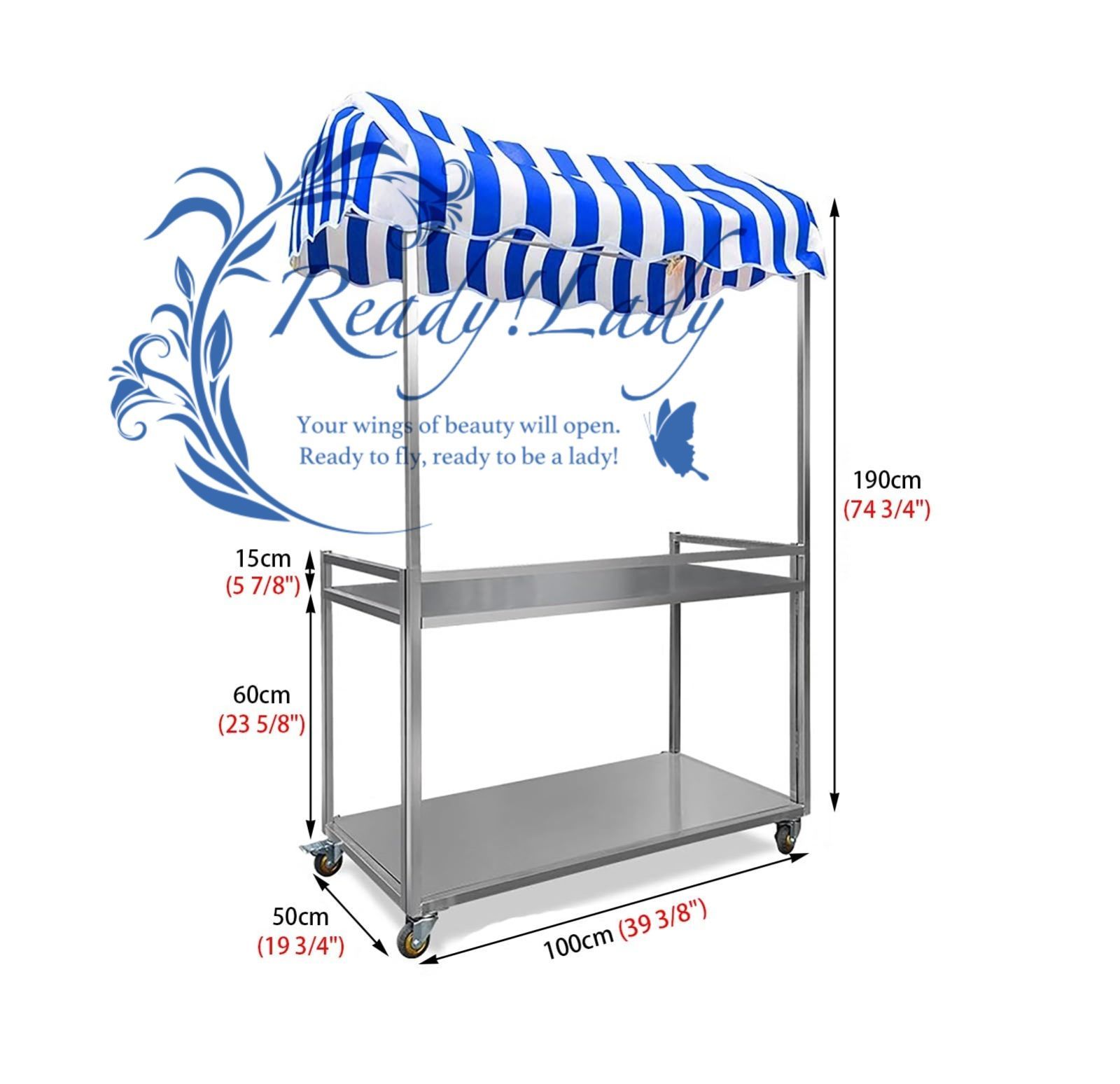 2段カウンター式ベンダー用スナックブーススタンド ポータブルワゴントレーラーベンダー用キャンディーカート