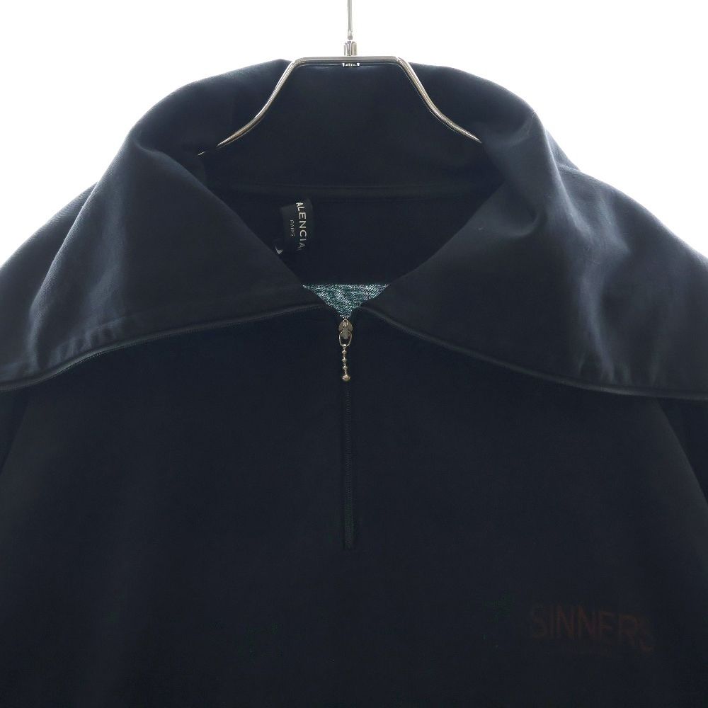 【BALENCIAGA】ブラック オーバーサイズ ハイネックスウェット xxs BALENCIAGA (バレンシアガ) 18SS SINNERS ハーフジップ