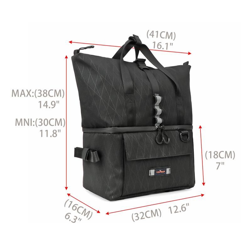 TOURBON 保冷バッグ 自転車 パニアバッグ リアバッグ 折り畳み 保冷 保温 大容量 TOURBONキャンバス自転車 パニアバイク リアラック 絶縁 トランク