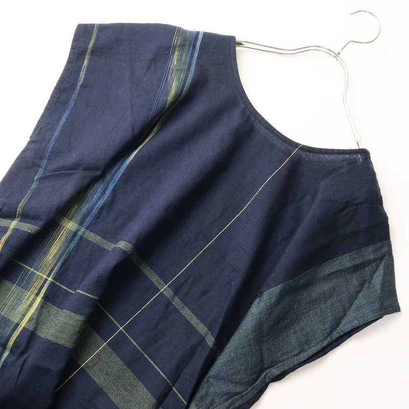 美品 玉木新雌 タマキニイメ tamaki niime fuwa-T SHORT＼ネイビー