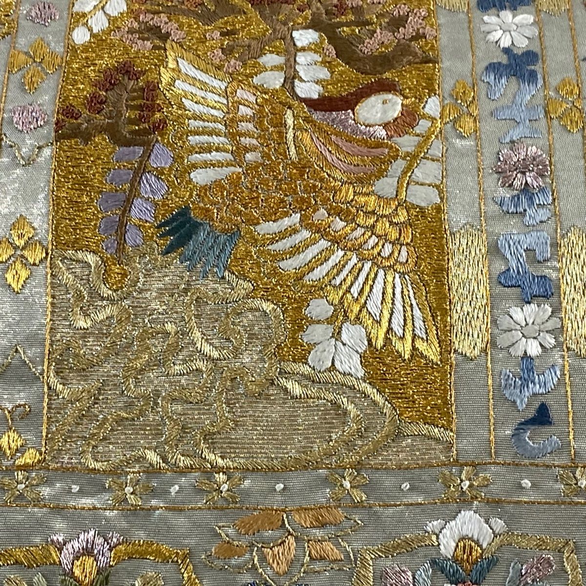 平和屋本店□極上 染師 中西桂秀 藍工房 六通柄 本袋帯 天然灰汁醗酵建