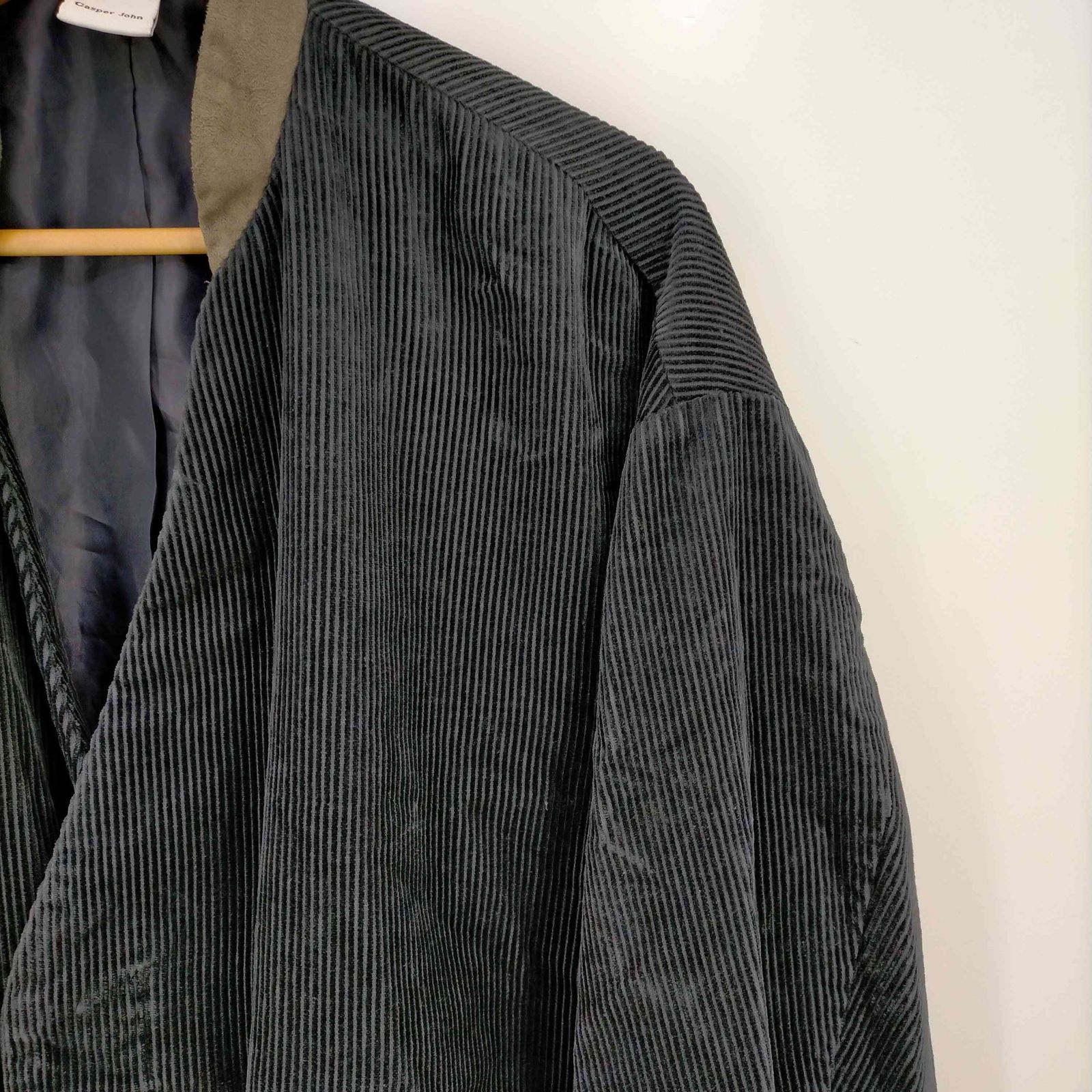 キャスパージョン CASPER JOHN Corduroy cross collar tailored jacket 