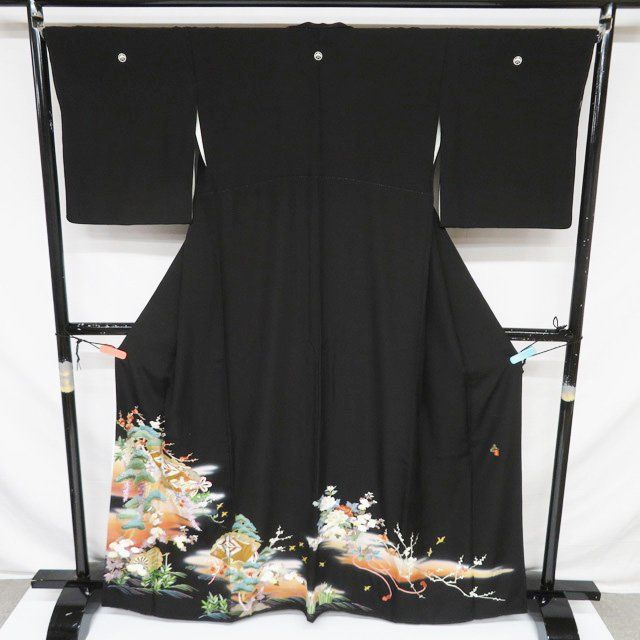 売り切り！本日限定半額！ 七五三 7歳 着物セット 鶴と花模 金駒刺繍