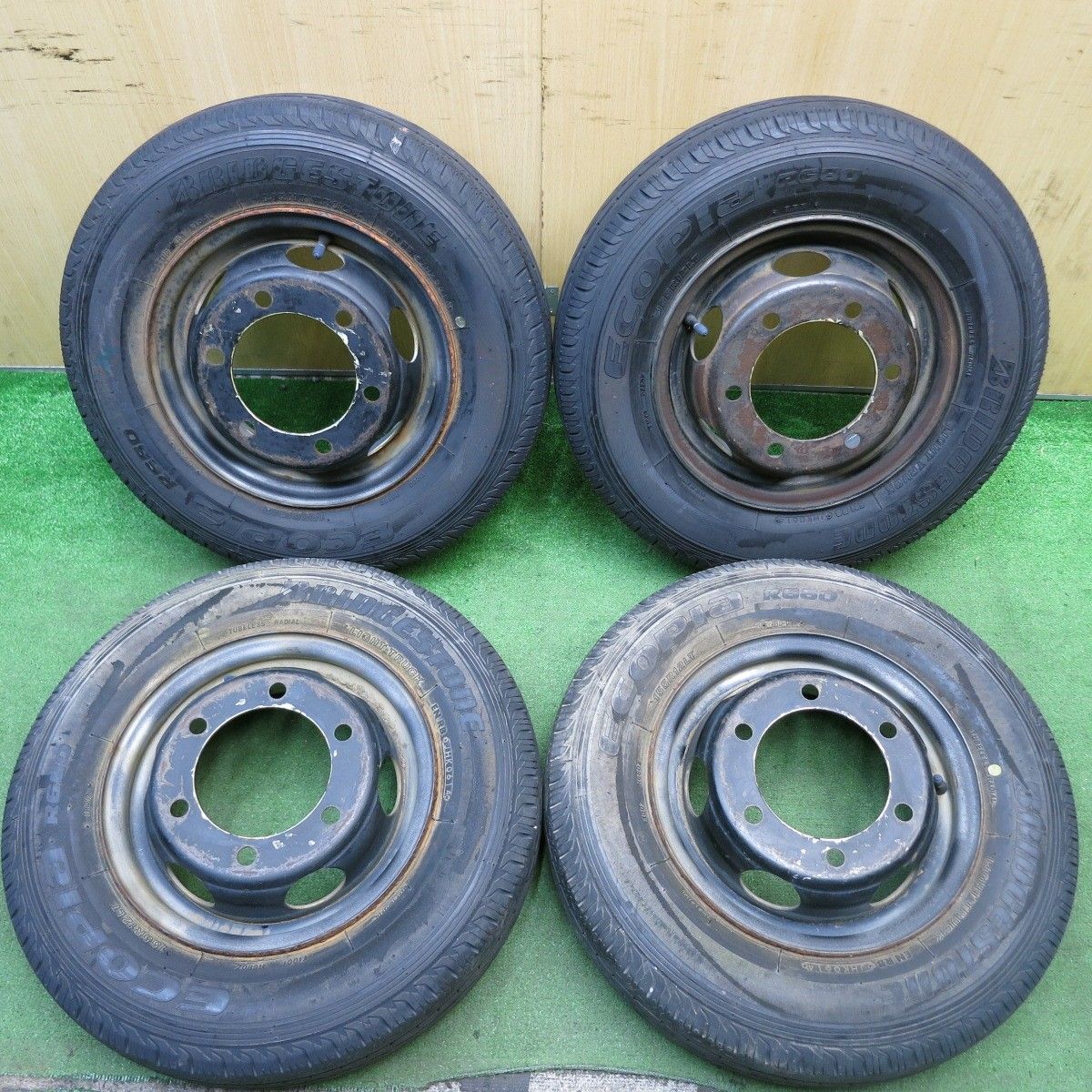 4本価格☆トラック タイヤ 155R12LT 8PR ブリヂストン エコピア R680 