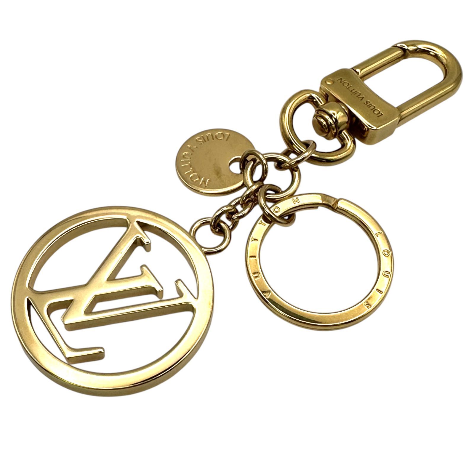 Louis Vuitton ルイ ヴィトン バッグチャーム LVサークル M68000 キーリング キーホルダー バッグチャーム アクセサリー ゴールドカラー メンズ レディース -B 9356