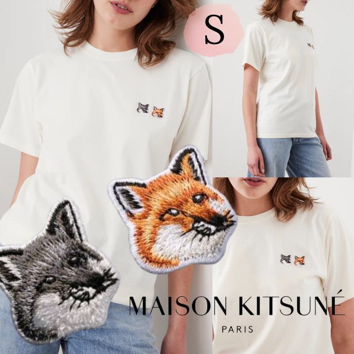 MAISON KITSUNE DOUBLE FOX HEAD PATCH Tシャツ メゾンキツネ ダブル