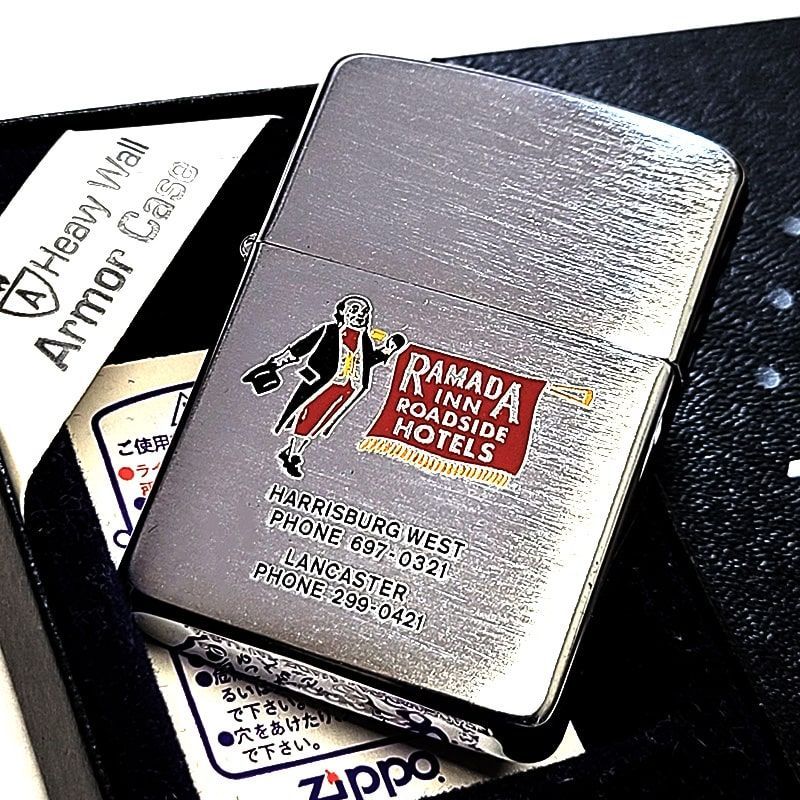 ZIPPO アーマー 2008年製 ラマダ イン ホテル ロゴ ジッポ ライター 絶版 シルバーサテン RAMADA INN 珍しい アメリカ ヴィンテージ 廃盤 おしゃれ メンズ ギフト プレゼント