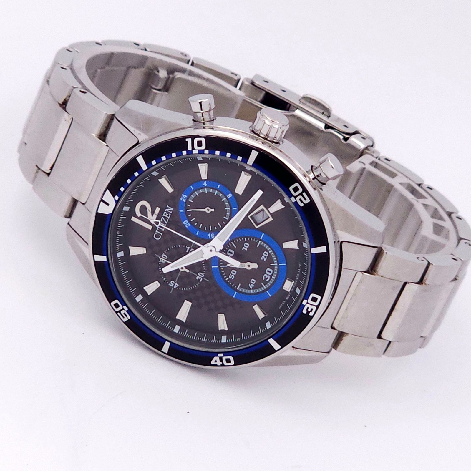 ☆良品 CITIZEN シチズン H500-S061083 クロノグラフ ソーラーQZ 動作