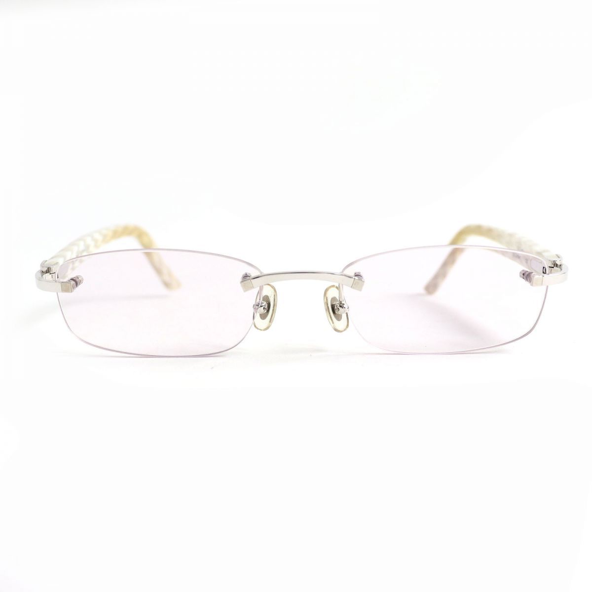 極美品△Cartier カルティエ 135 ツーポイント リムレス カラーレンズ 