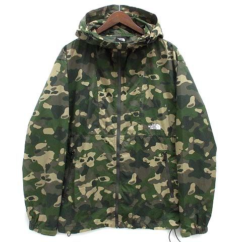 ザノースフェイス THE NORTH FACE ノベルティ コンパクト ジャケット カモフラ 迷彩 ナイロン パーカー NP71535 グリーン 緑 L