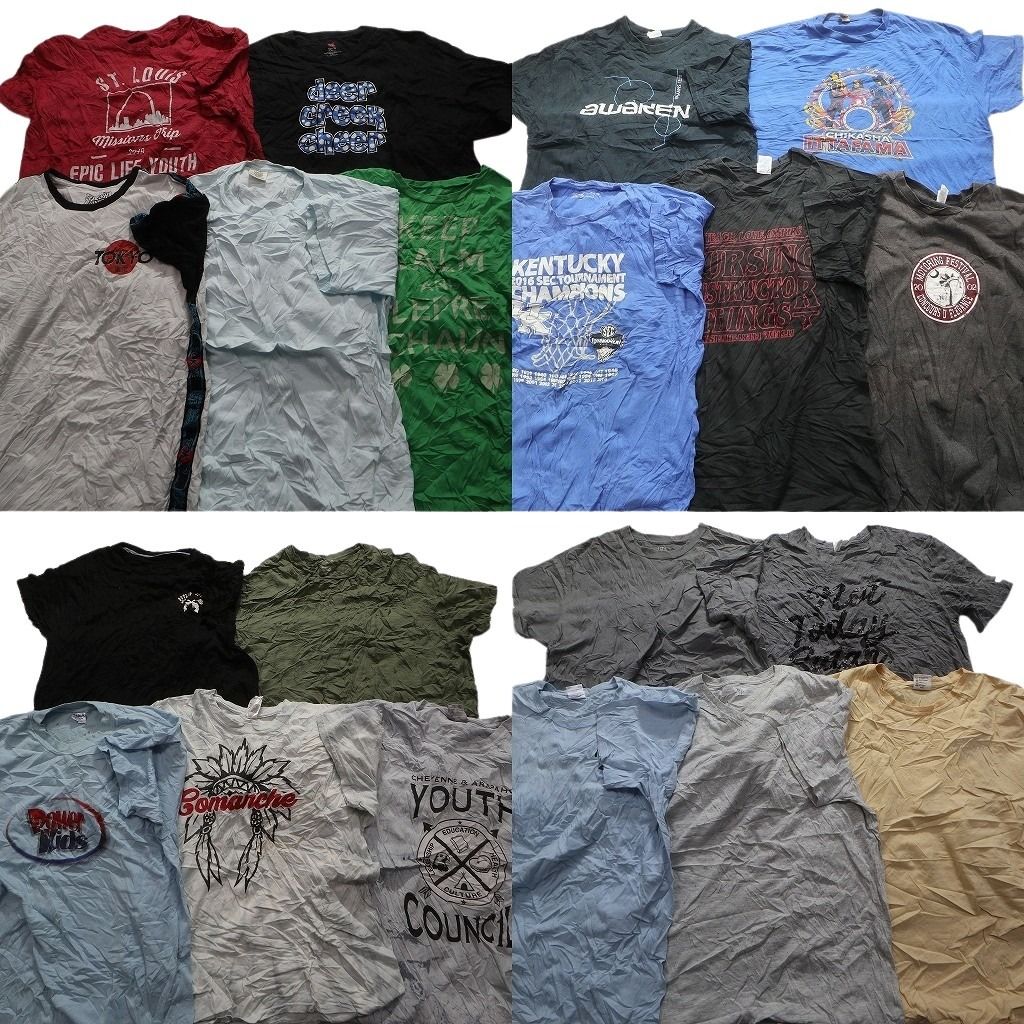古着卸 mix プリント 半袖Tシャツ 20枚セット メンズ XL チームロゴ 英文字プリント ワンポイント 古着 NA0734