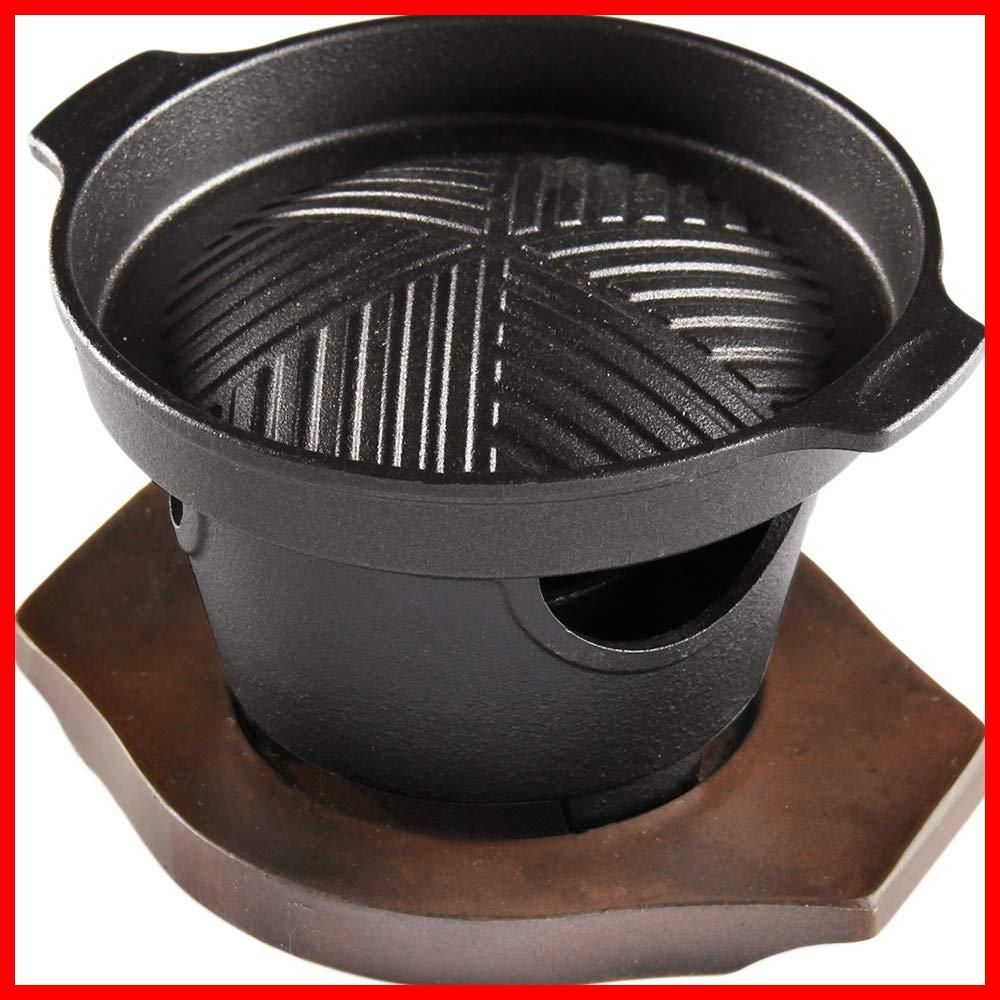 商品 焼肉プレート 木台付き 焼肉コンロ 一人用コンロ 鋳物鉄 ジンギスカン鍋 グリル 業務用 KIPROSTAR キプロスター GRIDDLEX グリドレックス