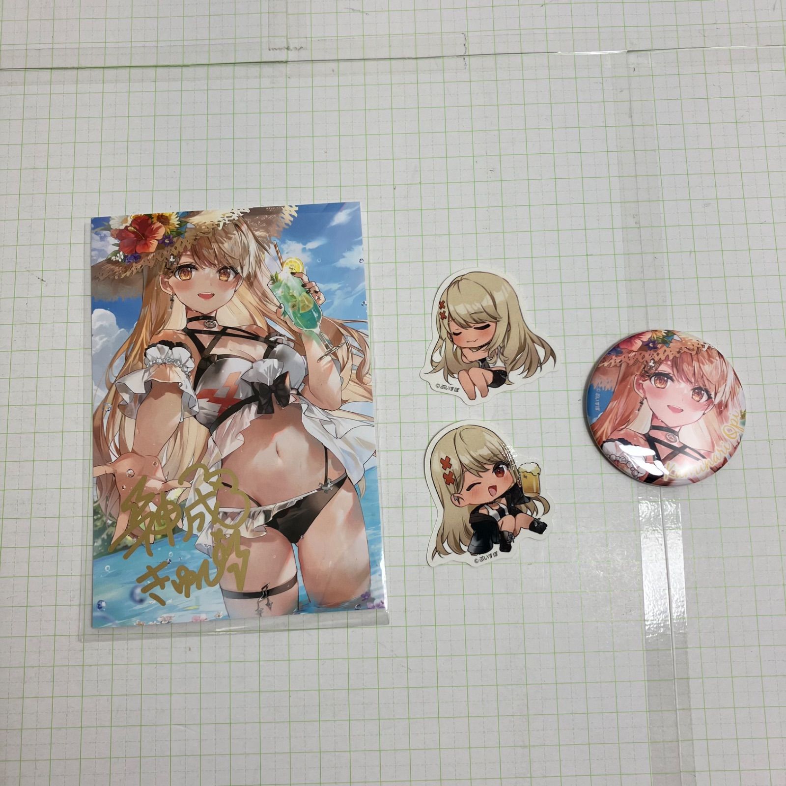 瀬戸店 神成きゅぴ 誕生日記念2025 グッズ５点セット 箔押しポストカード タンブラー タペストリー ステッカー＆缶バッジセット ぶいすぽっ 718-5274