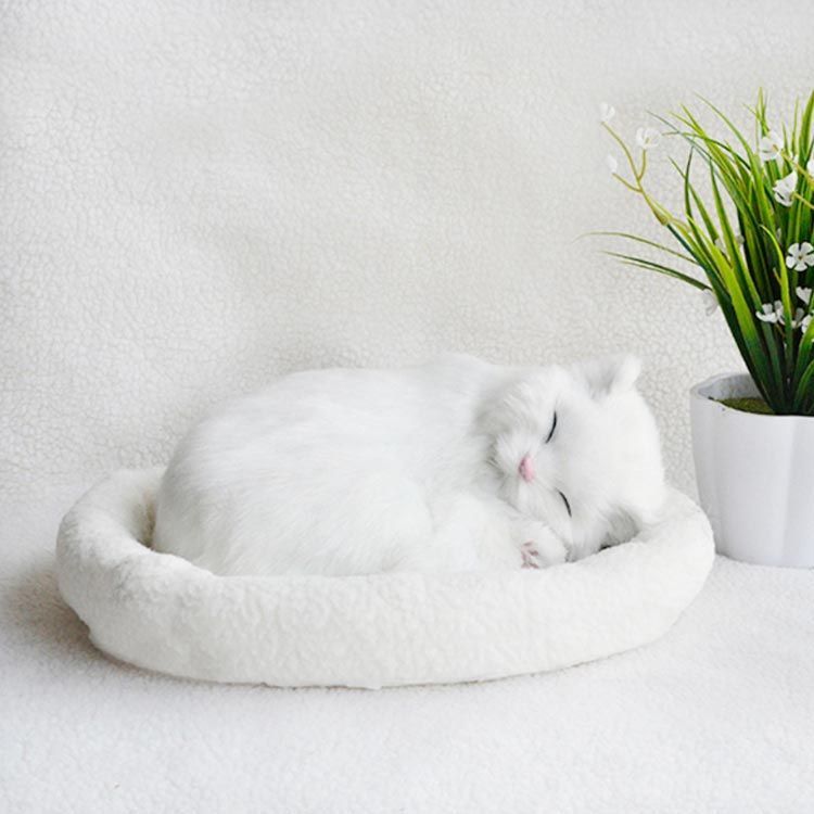 呼吸して眠るリアルな猫のぬいぐるみ ねこ ぬいぐるみ リアル