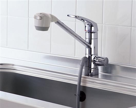 元止め式台付シングル混合水栓 浄水器用 吐水切替 TOTO TKG38BS