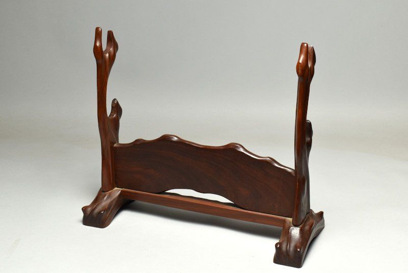 蔵A4779 武具 刀掛け 唐木造り 二本掛け