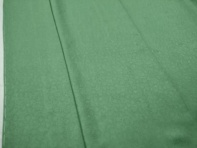 平和屋着物○本草木染作家 圓啓 色無地 菊美人 浅緑色 反端付き 正絹