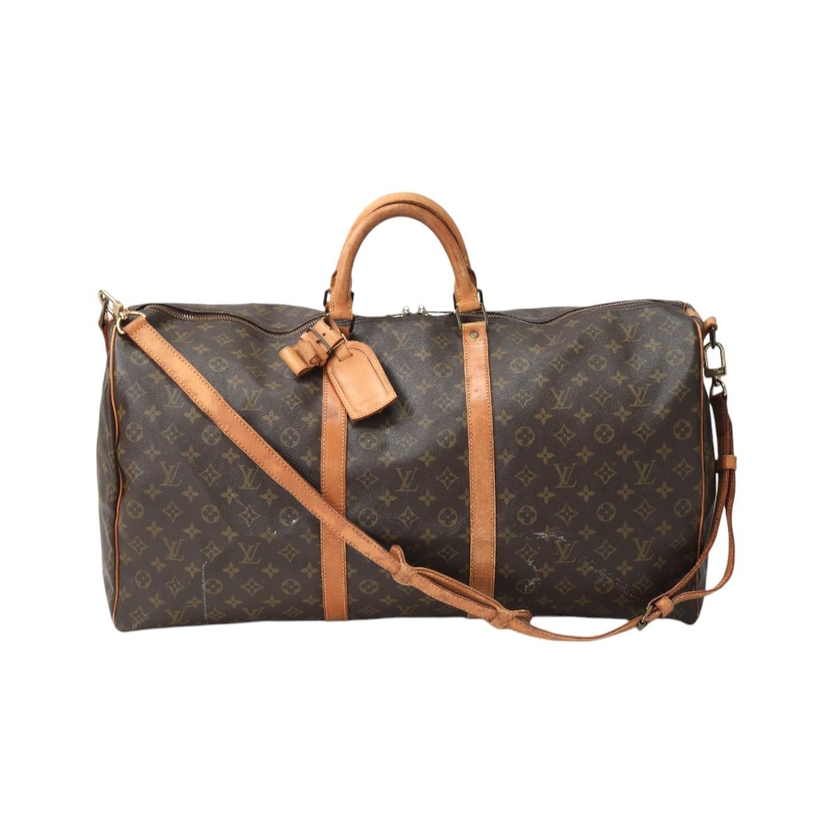 ルイヴィトン M41412 モノグラム 旅行かばん キーポル バンドリエール 60 ボストンバッグ LOUIS VUITTON ブラウン