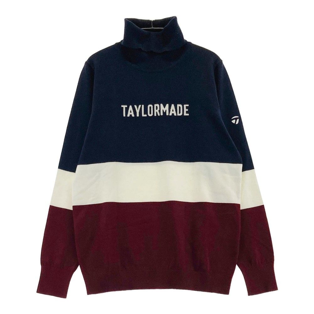 サイズ：L TAYLOR MADE テーラーメイド  タートルネック長袖ニットセーター  ネイビー系 [240101429935] ゴルフウェア レディース ストスト サイズ：L TAYLOR MADE テーラーメイド タートルネック長袖