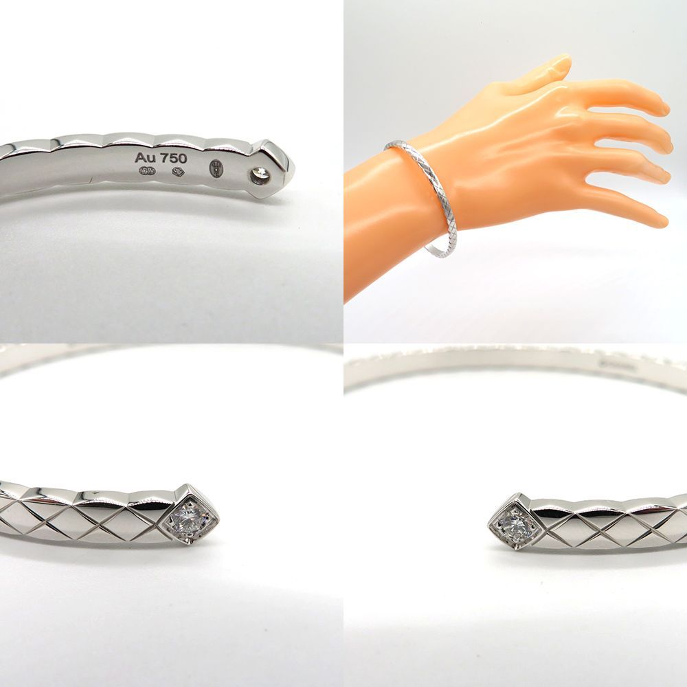 シャネル 750WG ココクラッシュ バングル Lサイズ 2PD マトラッセ 18.0