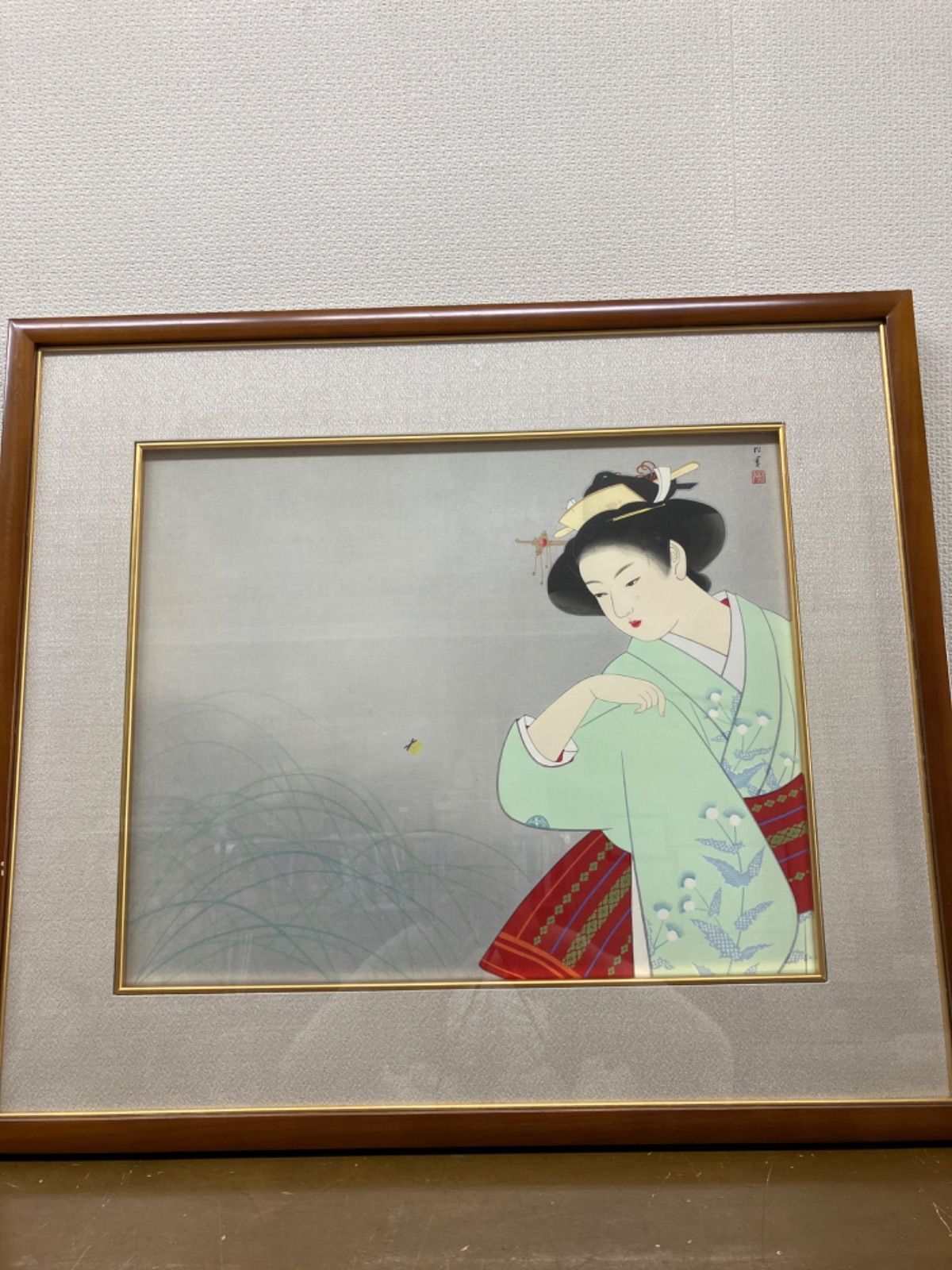 版画 上村松篁 木版画 新蛍 文化勲章 名品 箱・黄袋入 L166-