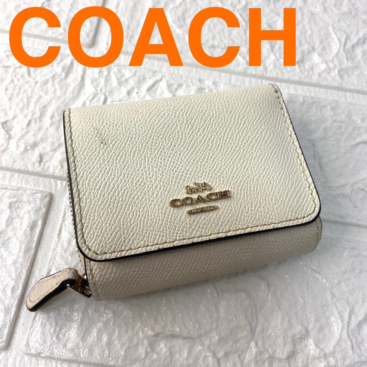 コーチ 財布 白 三つ折り COACH コーチ 7250 二つ折り財布 三つ折り