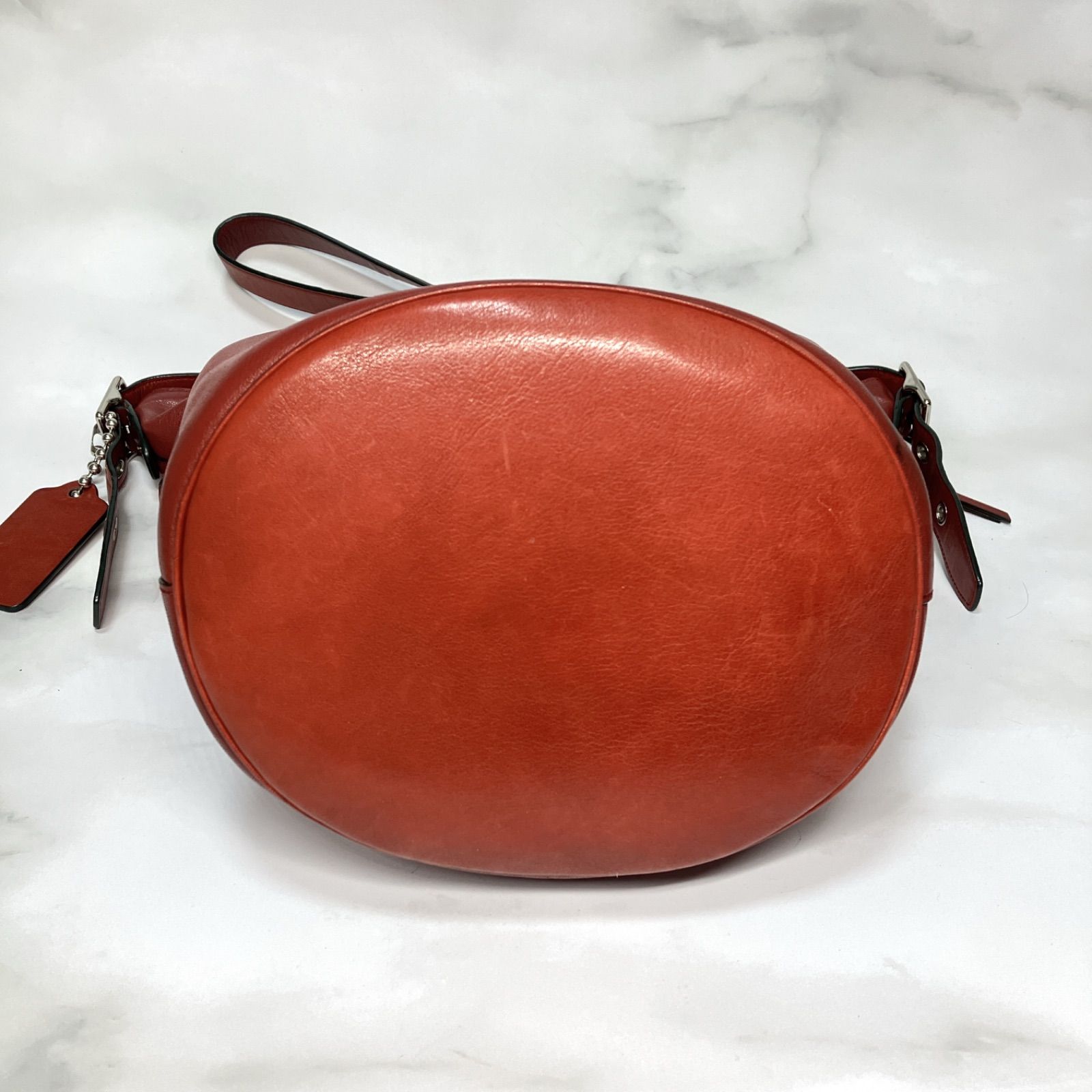COACH コーチ レザー トートバッグ オレンジ レザー A4収納可 肩掛け 