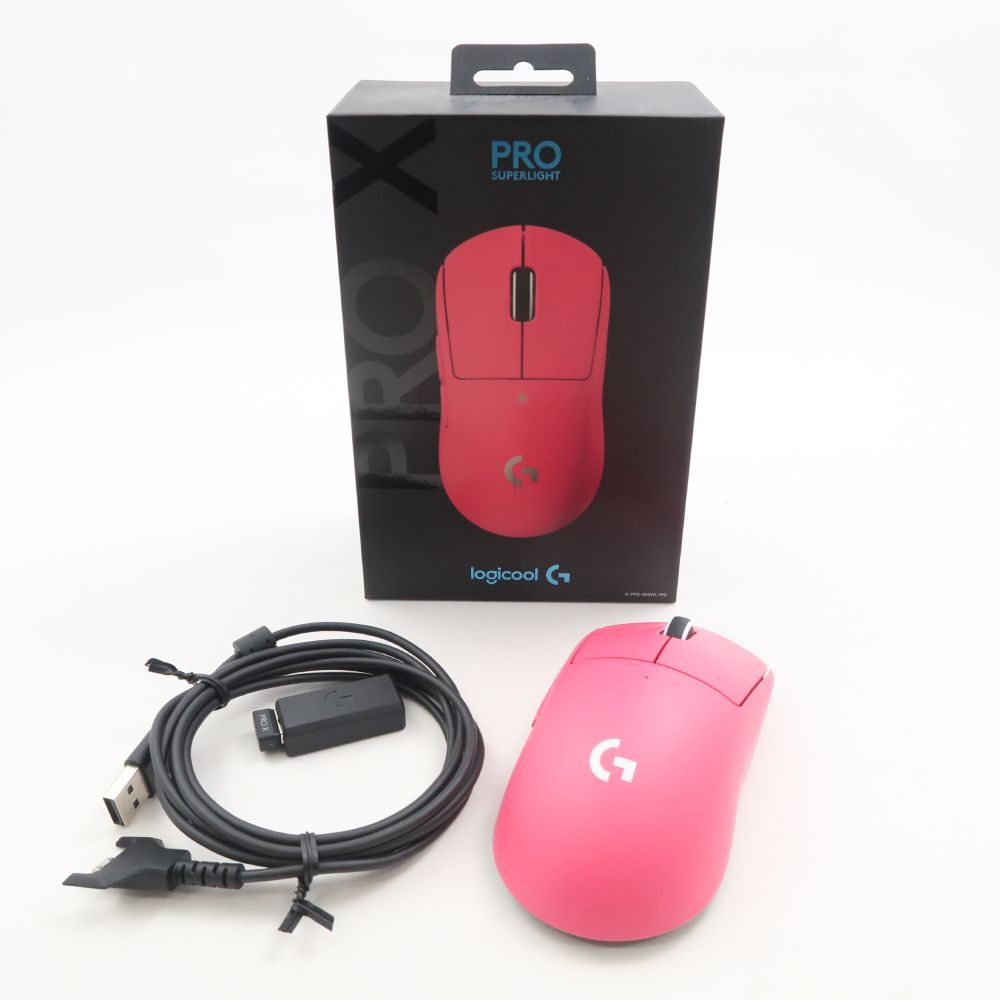 美品 logicool G ロジクール G G-PPD-003WL-MG PRO X SUPERLIGHT ワイヤレス ゲーミングマウス 無線 マゼンタ ゲーム eスポーツ HM677 
