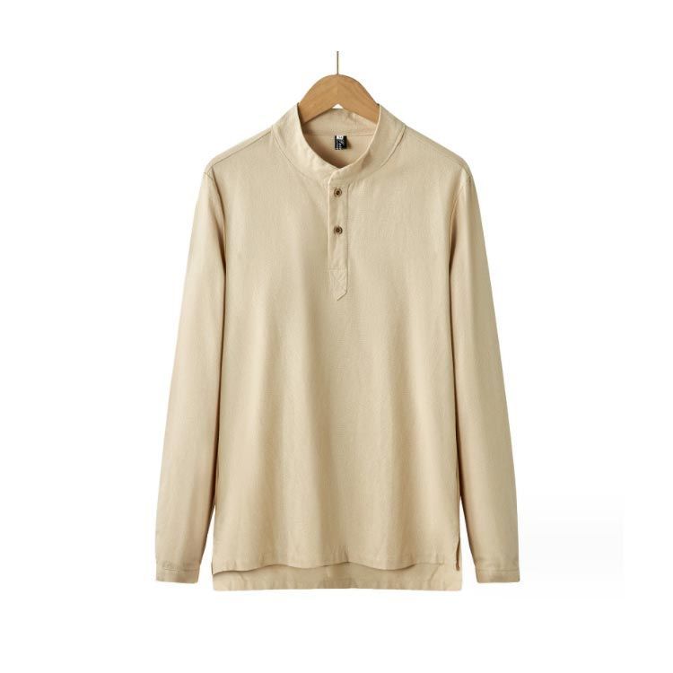 送料無料 Tシャツ 長袖 メンズ Yヘンリーネック カットソー