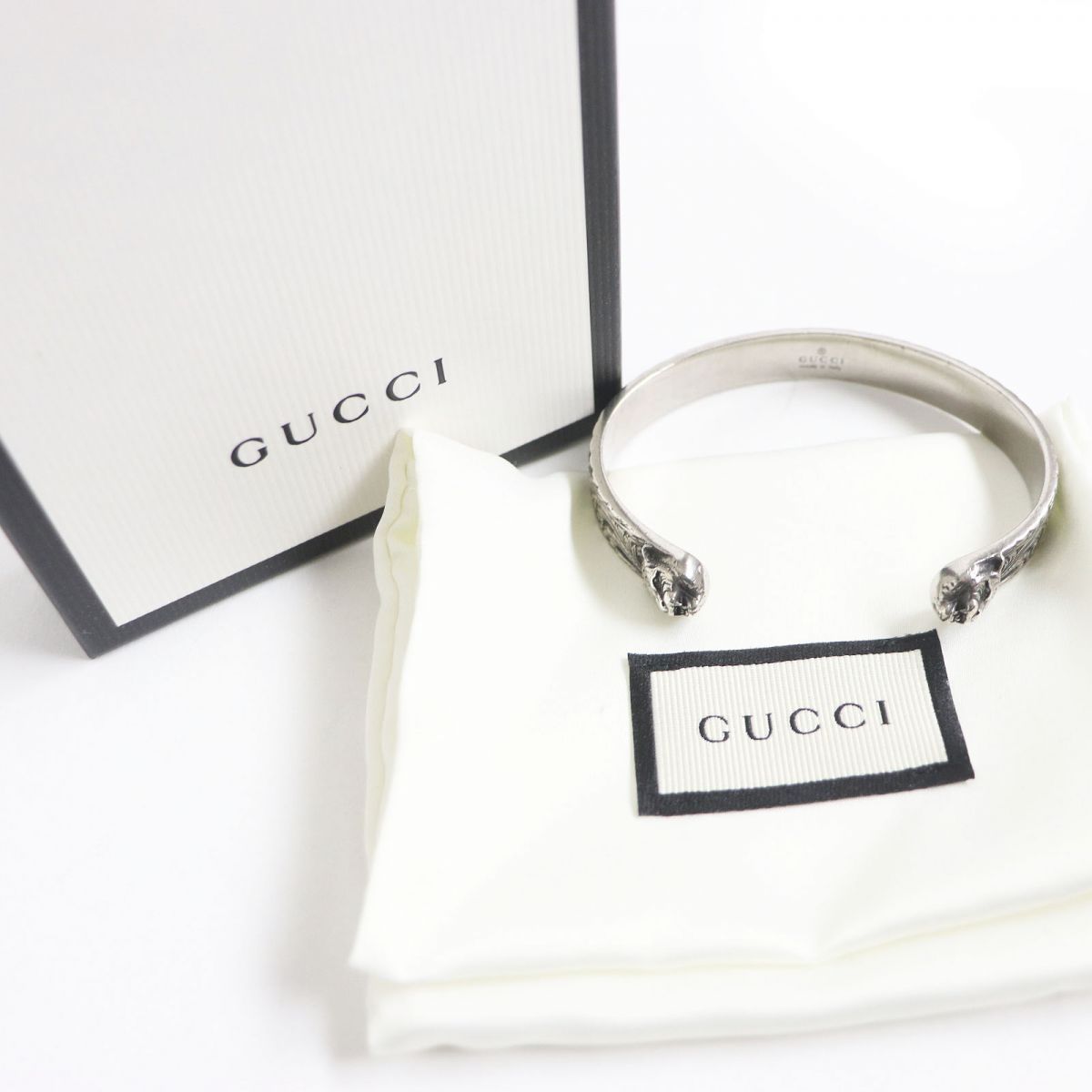 美品□GUCCI/グッチ キャットヘッド アラベスク 総柄 Ag925