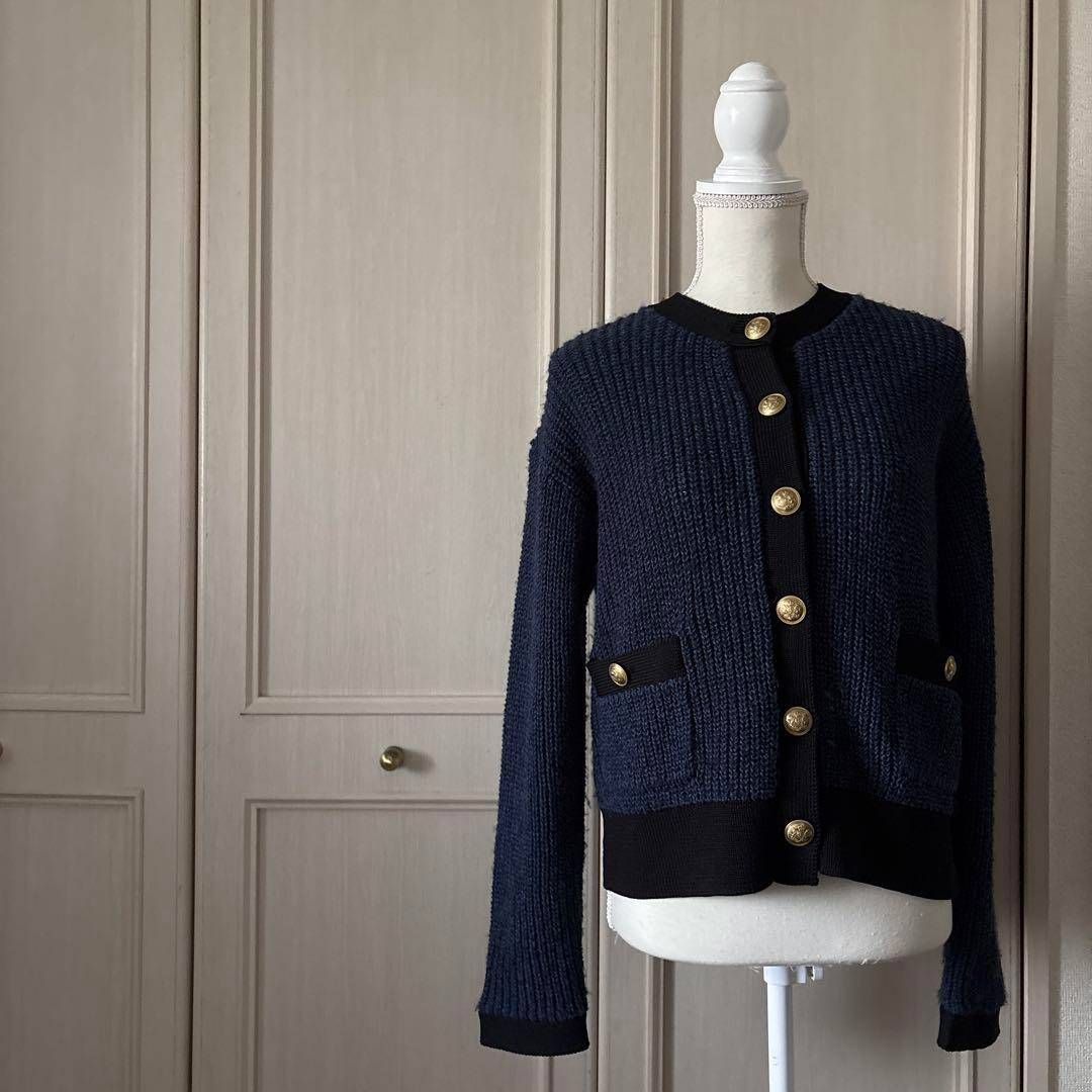 Spick-Span Spick and Span スピックアンドスパン カーディガン アウター ニット 金ボタン 長袖 お呼ばれ デート オフィスカジュアル 食事会