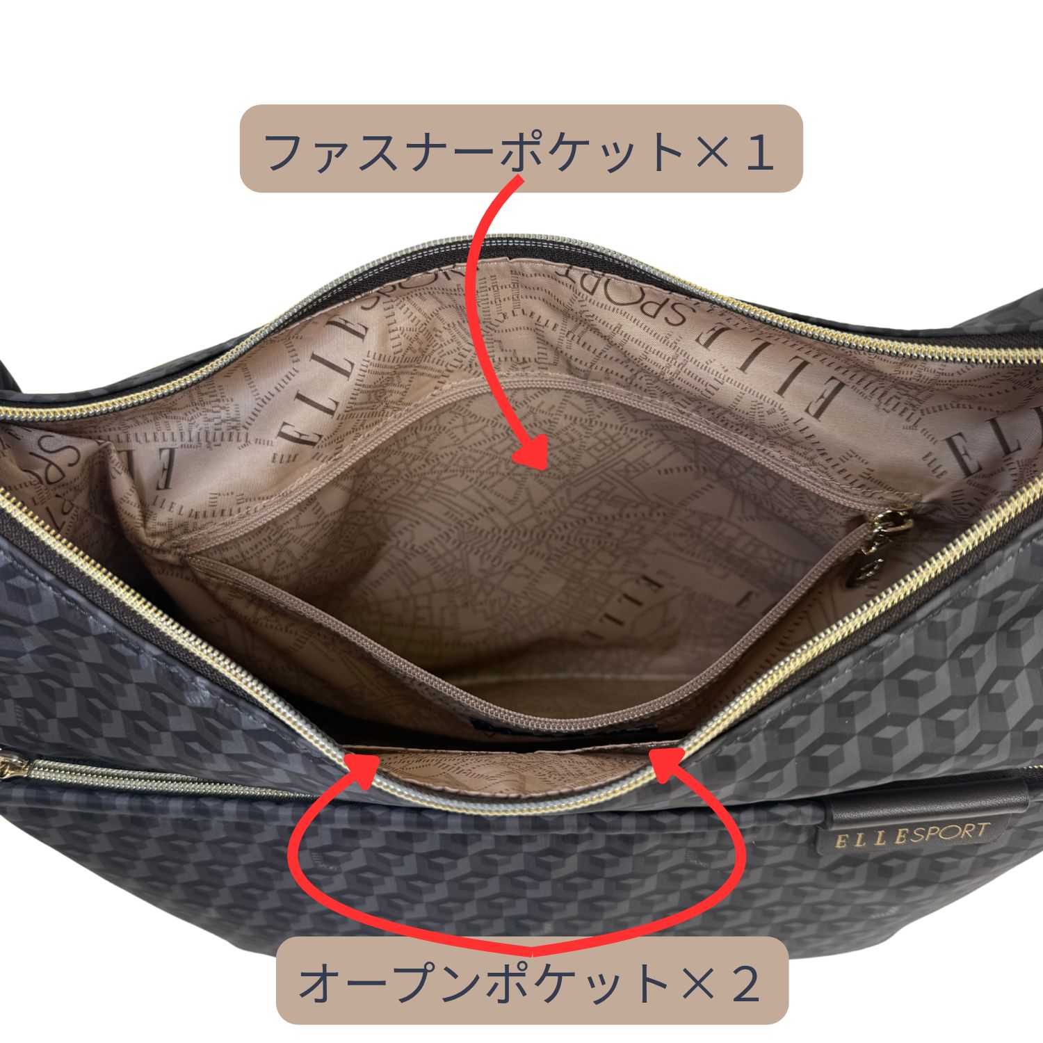 エル スポーツ ハーフムーン 2WAY ショルダーバッグ 軽量 はっ