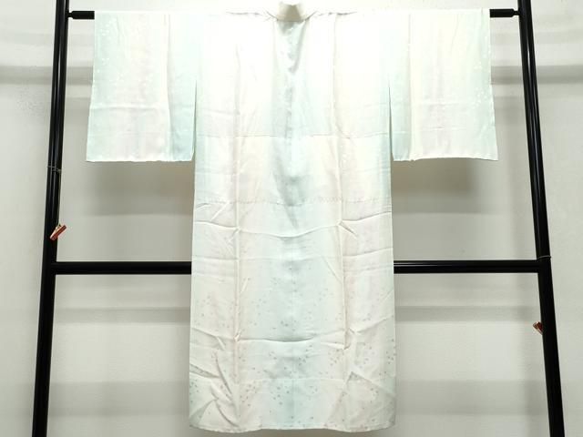 平和屋着物○長襦袢 袷 作家物 舞桜地紋 暈し染め 半衿