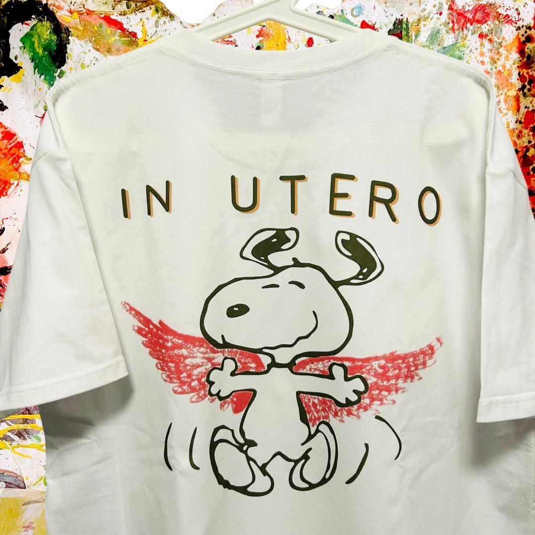 nirvana スヌーピー リプリント Tシャツ 半袖 メンズ 新品 個性的 白