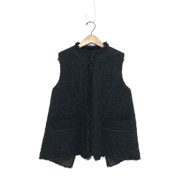 sacai サカイ TWEED TOP ツイード ジレ ベスト ブラック 1 21-05857 - メルカリ