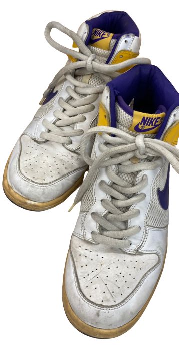 2004年製　NIKE DUNK HIGH LIMITED NBA LAKERS　ナイキダンクハイリミテッド　レイカーズ　白/紫/黄　 US9.5/27.5cm 308612-151 観賞用