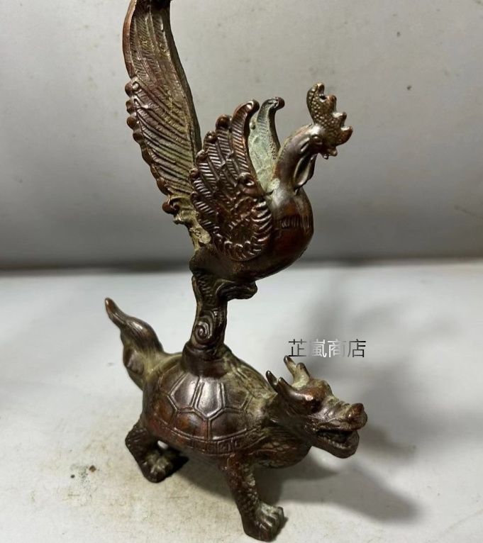 銅器 銅製 金鶏独立竜亀 置物 茶道具 装飾品 工芸品 美術品 置物 銅器 銅製 金鶏独立竜亀 置物 茶道具 装飾品 工芸品 美術品 置物 銅製