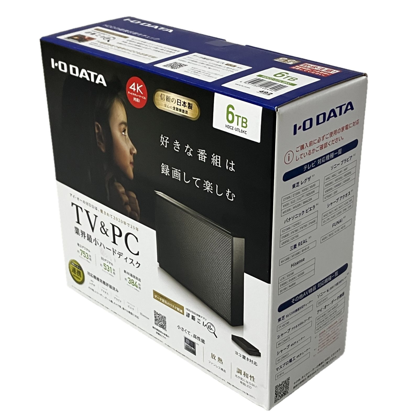 I-O DATA HDCZ-UTL6KC 6TB 外付けHDD USB3.1 テレビ録画対応 アイオーデータ ♥S10534154