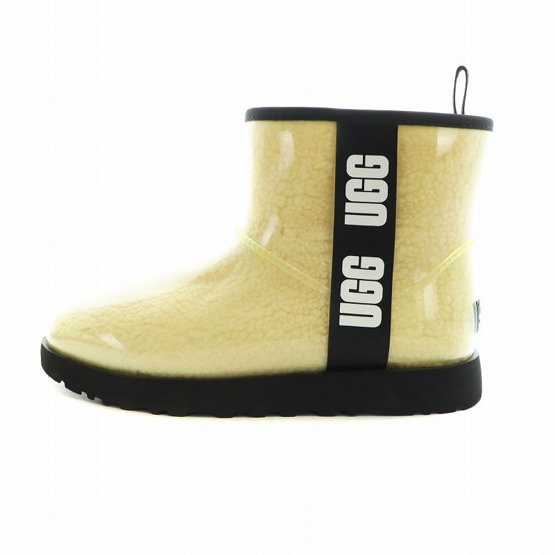 アグ オーストラリア UGG australia クラシック クリア ミニ Classic Clear Mini レインブーツ 長靴 ショート ロゴ ボア US9 26cm 黄 イエロー 1113190 GY18 |MQ