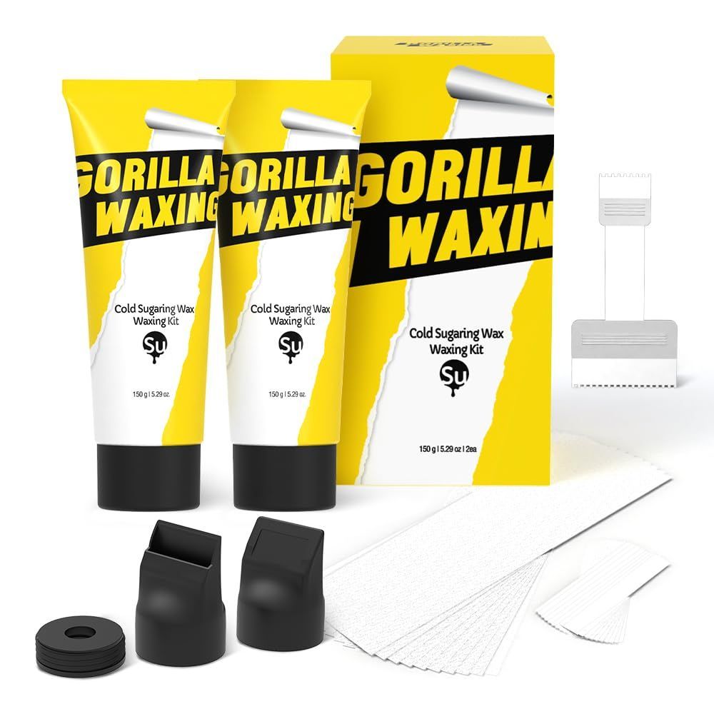 自宅用コールドシュガーワックスキット、ボディu0026フェイス用、女性用u0026男性用ワックスキット、ビキニ レッグ フェイス セルフケアキット、150グラム（5.29オンス）シュガーリングワッ