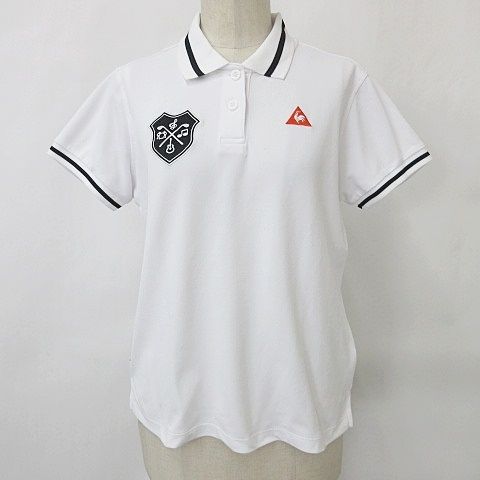 ルコックスポルティフ le coq sportif ポロシャツ ゴルフ 半袖 ロゴ 刺繍 速乾 白 黒 ホワイト ブラック L